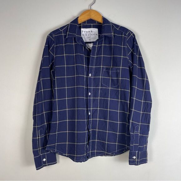 Frank and Eileen Barry Tailored Button Down‎ Classic Fit Shirt Cotton Small Navy - Picture 1 of 9